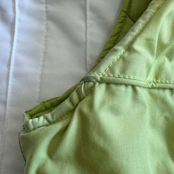 Lacoste Puffer Vest Womens 44 Large Green Zip Up Stand Up Collar Quilted Lightwe - Picture 7 of 10